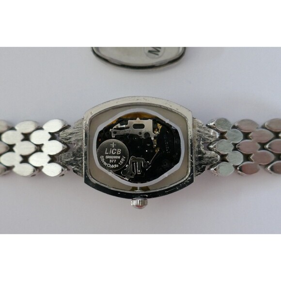 Elgin II Crystal Marcasite Silver Tone Ladies Quartz Watch NEW BATTERY main image 4